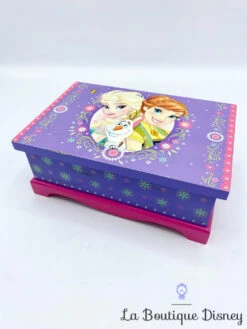 Boite à Bijoux Anna Elsa La Reine Des Neiges Disney Coffre Bois Violet