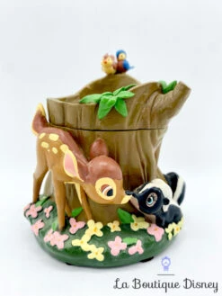 Boite Résine Bambi Disney Vintage Tronc Arbre Fleur Panpan