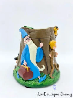 Boite Résine Merlin L'enchanteur Disney Vintage Tronc Arbre Arthur Loup Archimède