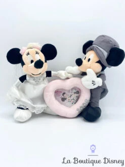 Cadre Photo Peluche Mickey Minnie Mariage Disney Store 2006 Mariés Coeur