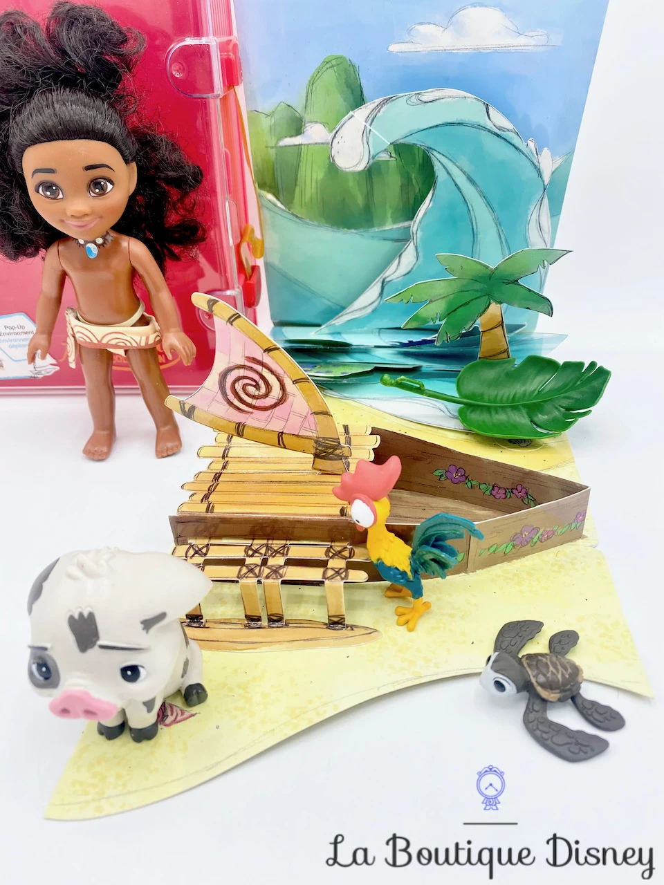 Ensemble De Jeu Coffret Mini Poupée Vaiana Animators Collection Disney Store Pop Up Environnement Valise – Image 3