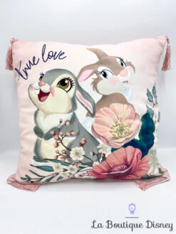 Coussin Panpan Miss Bunny True Love Disney Bambi Lapin Fleurs Rose