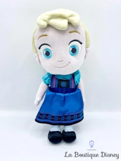 Peluche Elsa La Reine Des Neiges Disney Store Petite Fille Enfant Robe Bleue 32 Cm