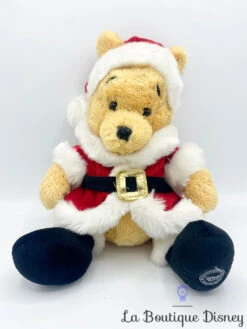 Peluche Winnie L'ourson Noël Disney Store Exclusive Rouge Bonnet Père Noël 33 Cm
