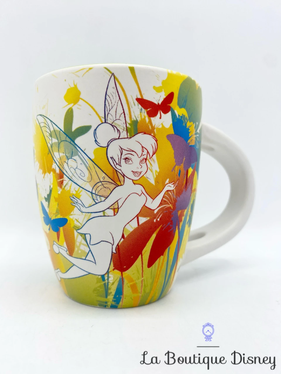 Tasse Fée Clochette TinkerBell Disney Store Mug Peter Pan Fleurs Multicolores