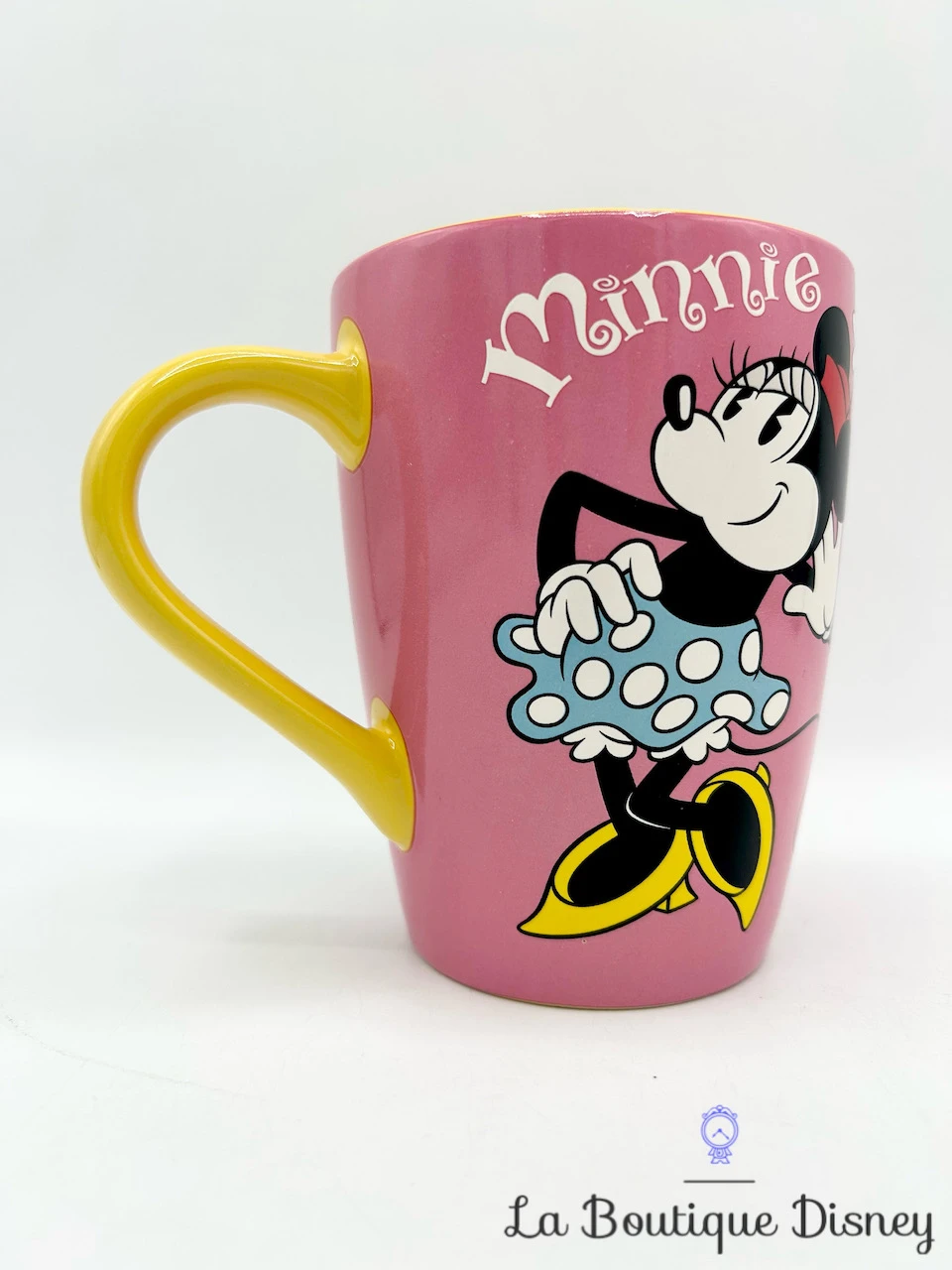 Tasse Minnie Mouse Rétro Vintage Disney Store 2016 Mug Rose Jaune – Image 4